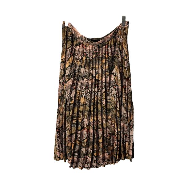 Banana Republic Snake Print Pleated Midi Skirt Women's Size 10 - Picture 3 of 11